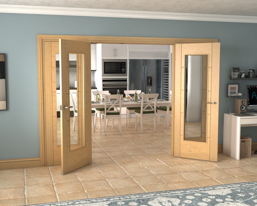 Oak Iseo P10 French Door Set 2996mm(W) x 2021mm(H)