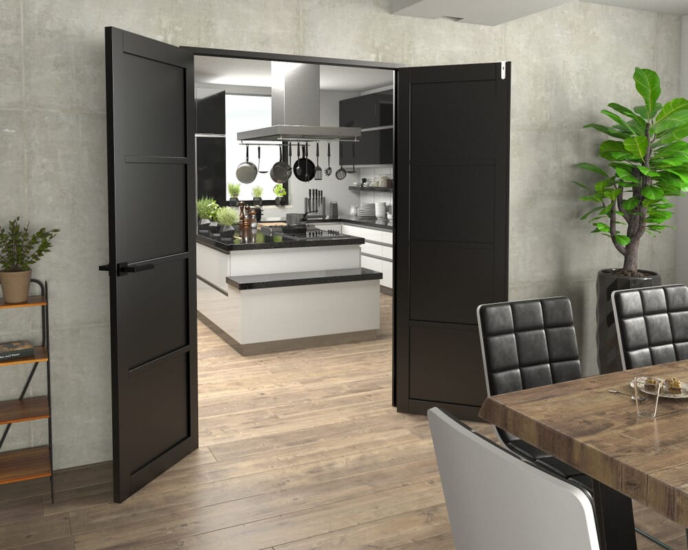 Black Kensington 4P French Door Set 1276mm(W) x 2021mm(H)