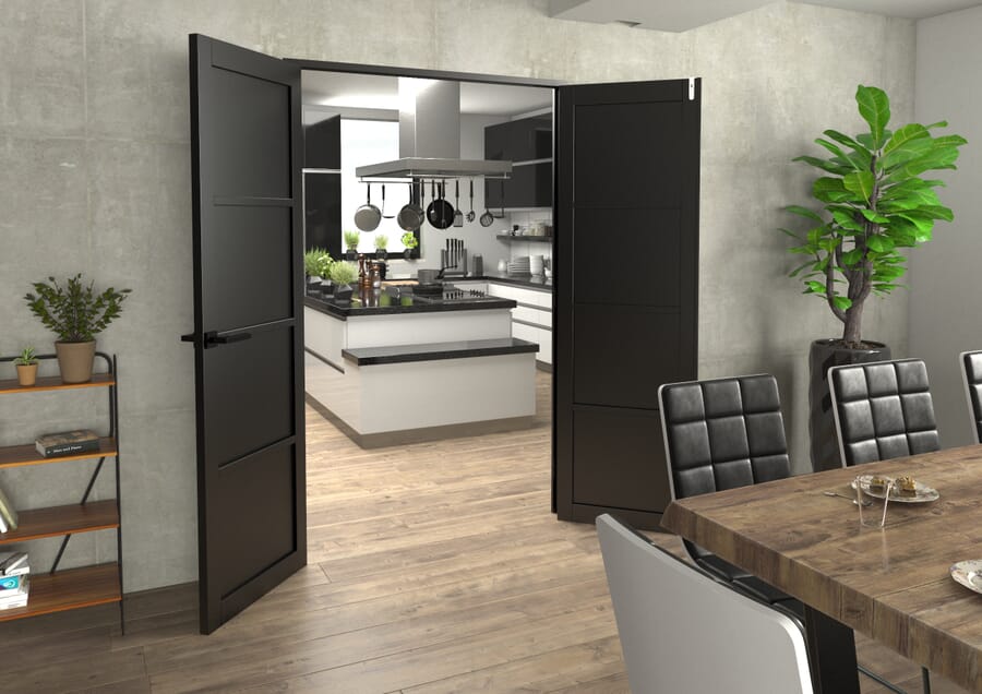 Black Kensington 4P French Door Set