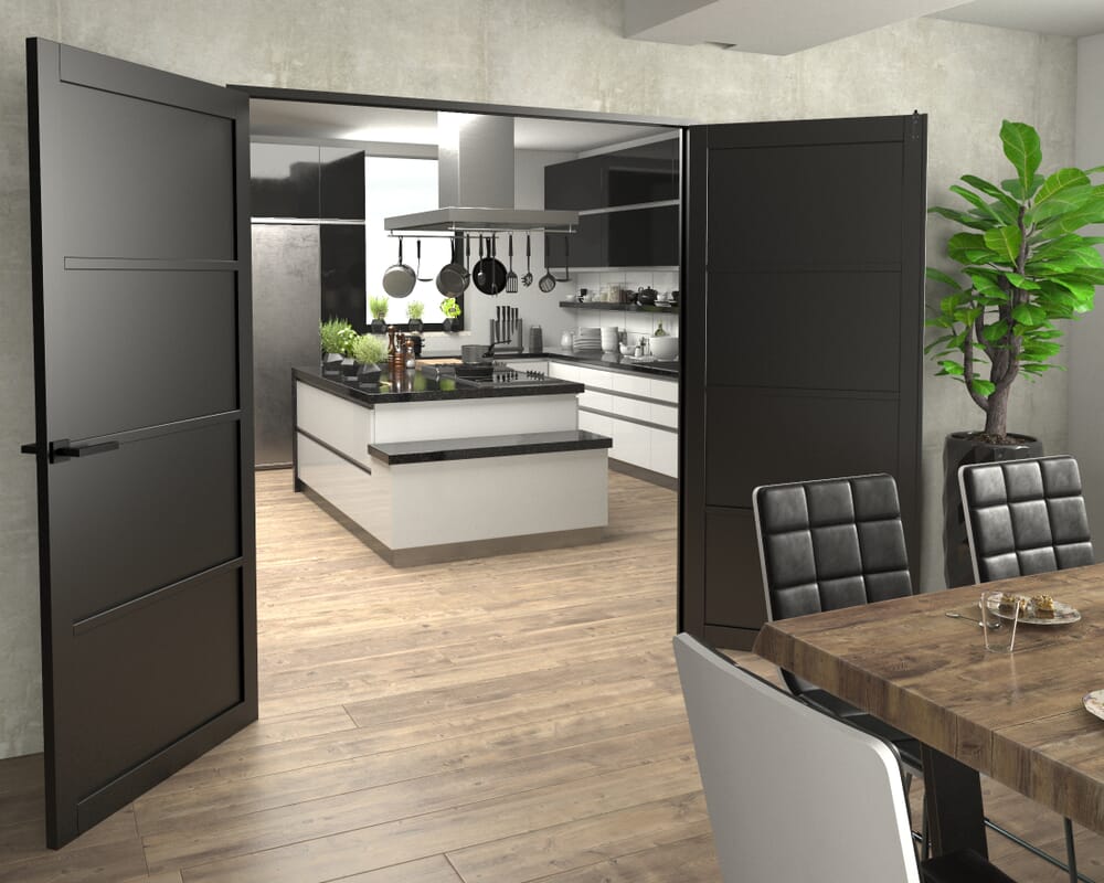 Black Kensington 4P French Door Set 1734mm(W) x 2021mm(H)