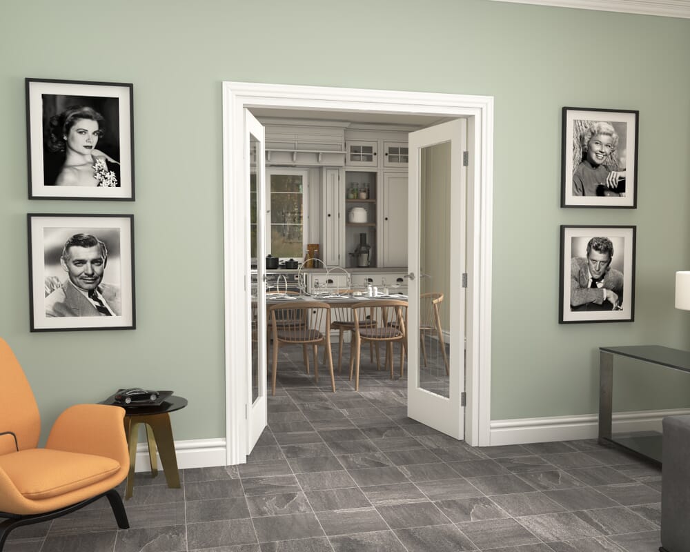 1426x2021x133mm Suffolk White P10 Glazed French Door Set