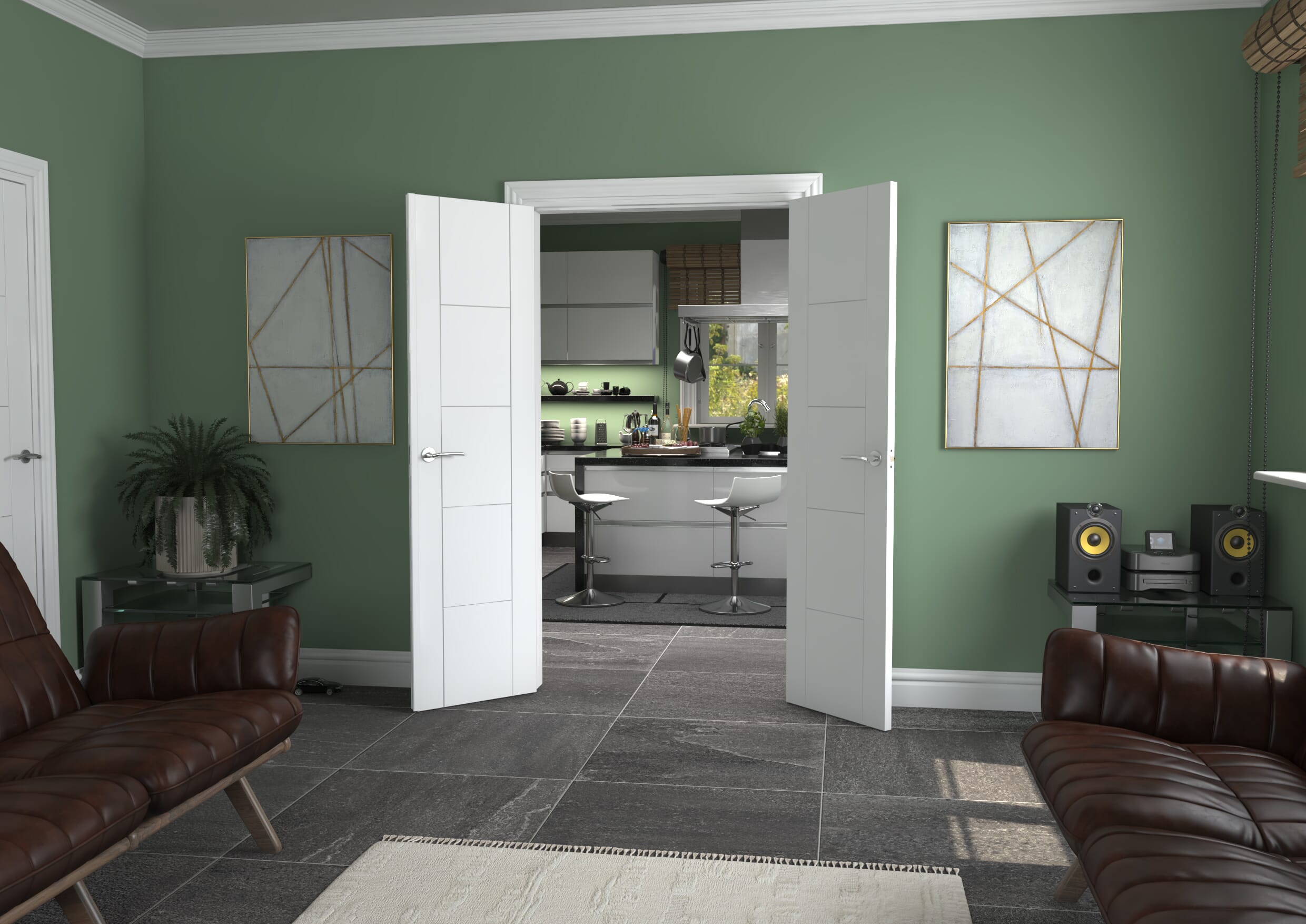 1122x2021x133mm Iseo White French Door Set