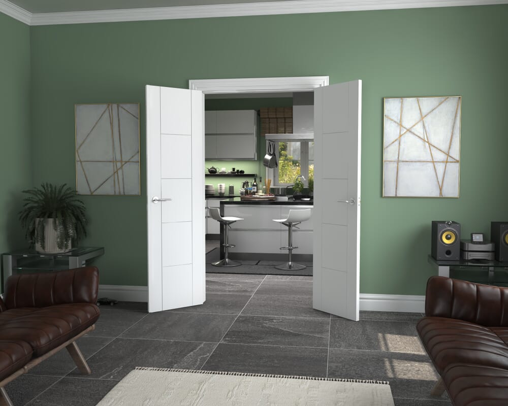 1122x2021x133mm Iseo White French Door Set
