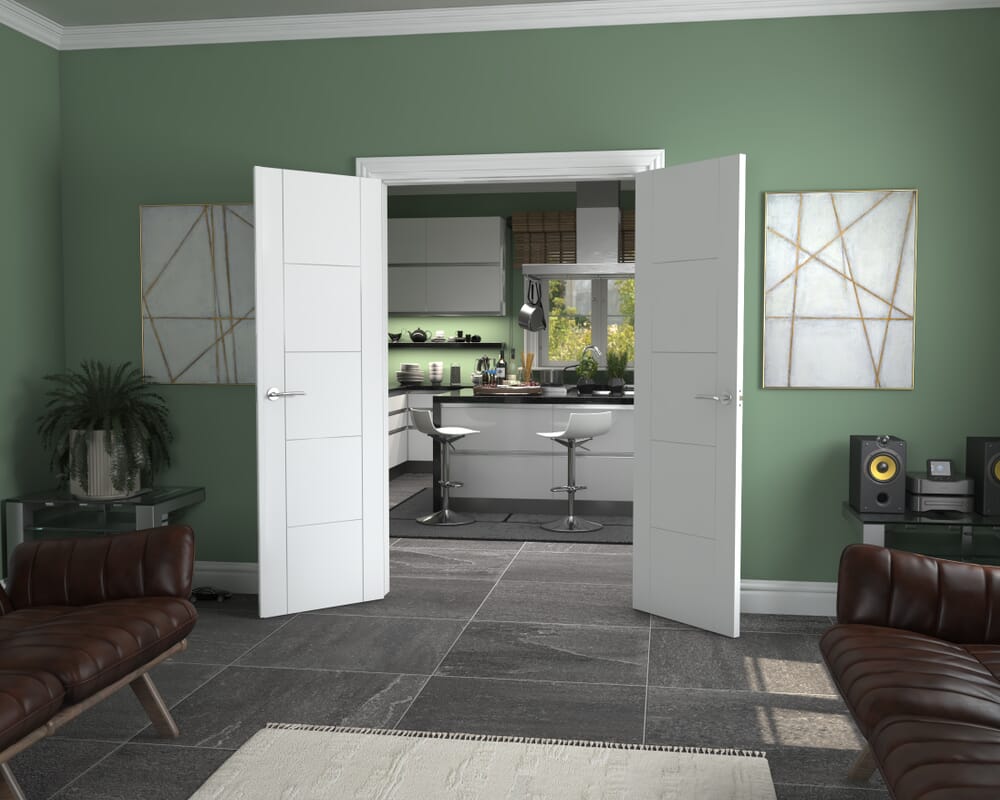 1276x2021x133mm Iseo White French Door Set