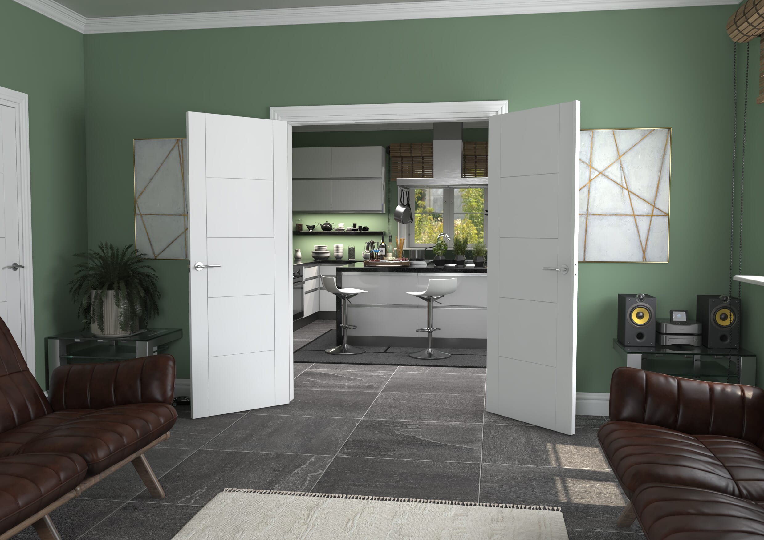 1478x2021x133mm Iseo White French Door Set