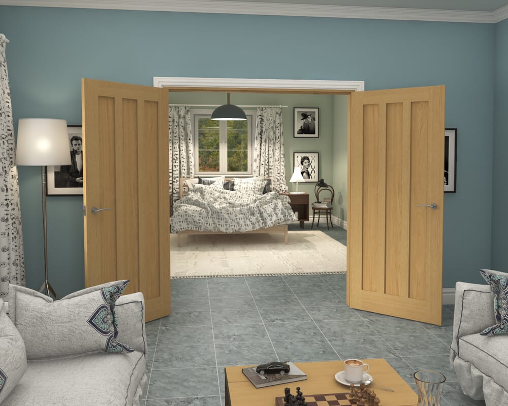 1732x2021x133mm Aston Oak French Door Set