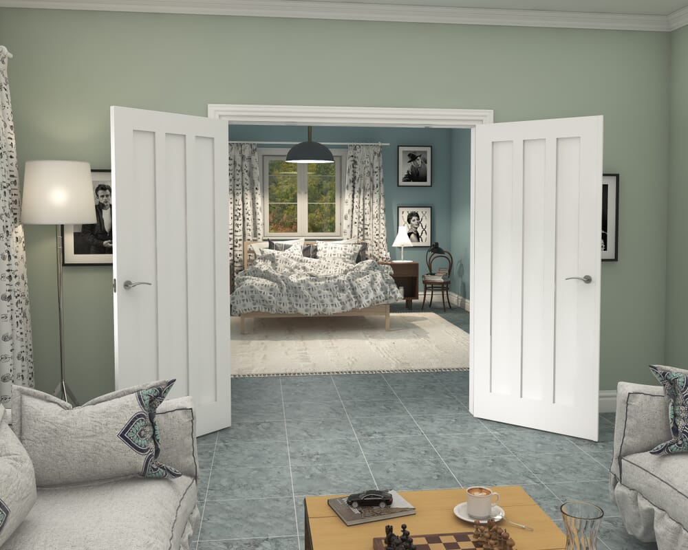 1732x2021x133mm Aston White French Door Set