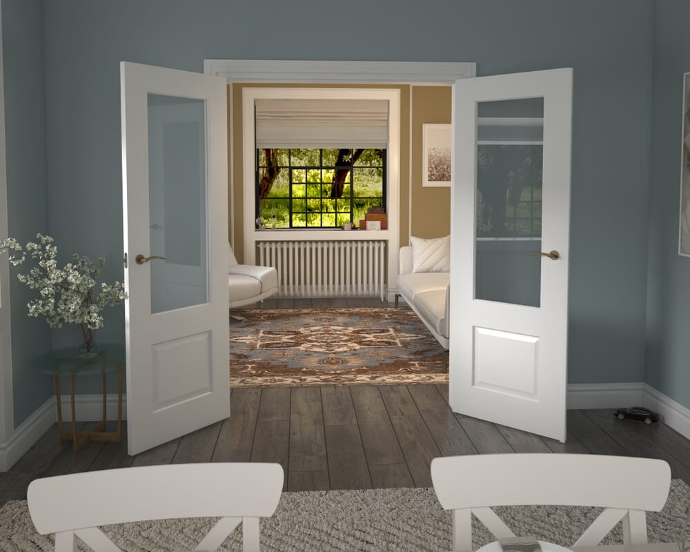 1426x2021x133mm Grange White Clear Glazed French Door Set