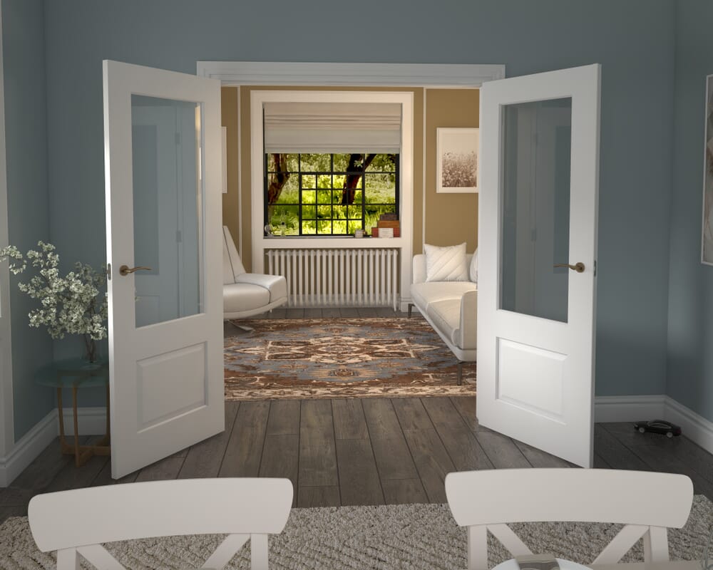1580x2021x133mm Grange White Clear Glazed French Door Set