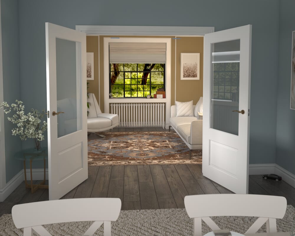1732x2021x133mm Grange White Clear Glazed French Door Set