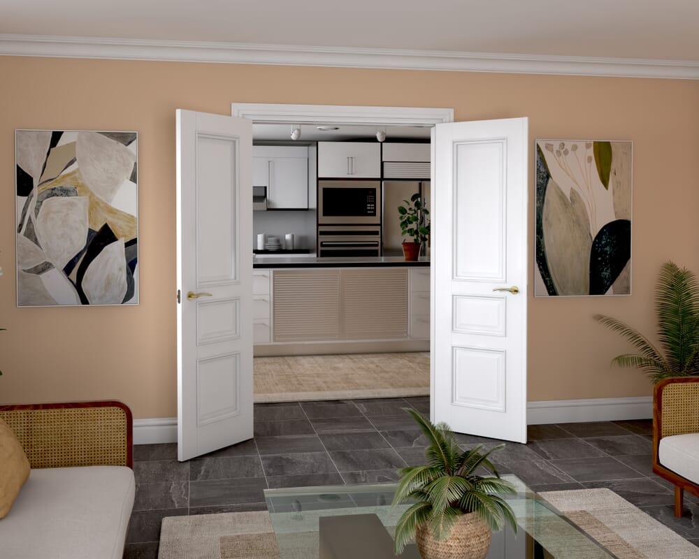 1276x2021x133mm Kent White French Door Set