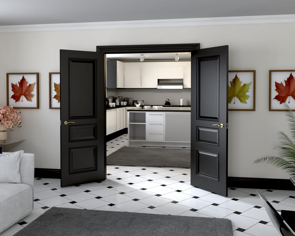 1426x2021x133mm Kent Black French Door Set
