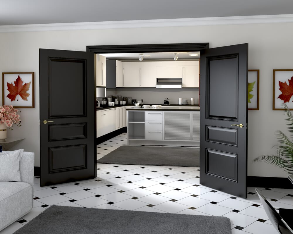 1732x2021x133mm Kent Black French Door Set