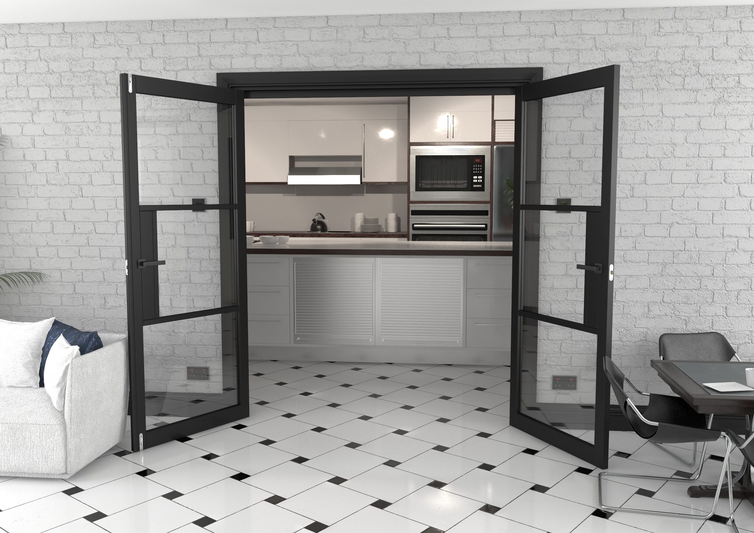 Heritage Black Glazed Prefinished French Door Set 1732mm(W) x 2021mm(H)