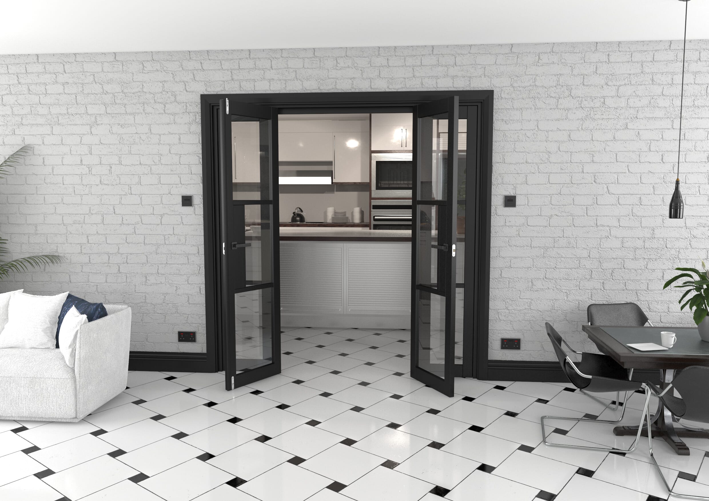Heritage Black Glazed Prefinished French Door Set 1922mm(W) x 2021mm(H)
