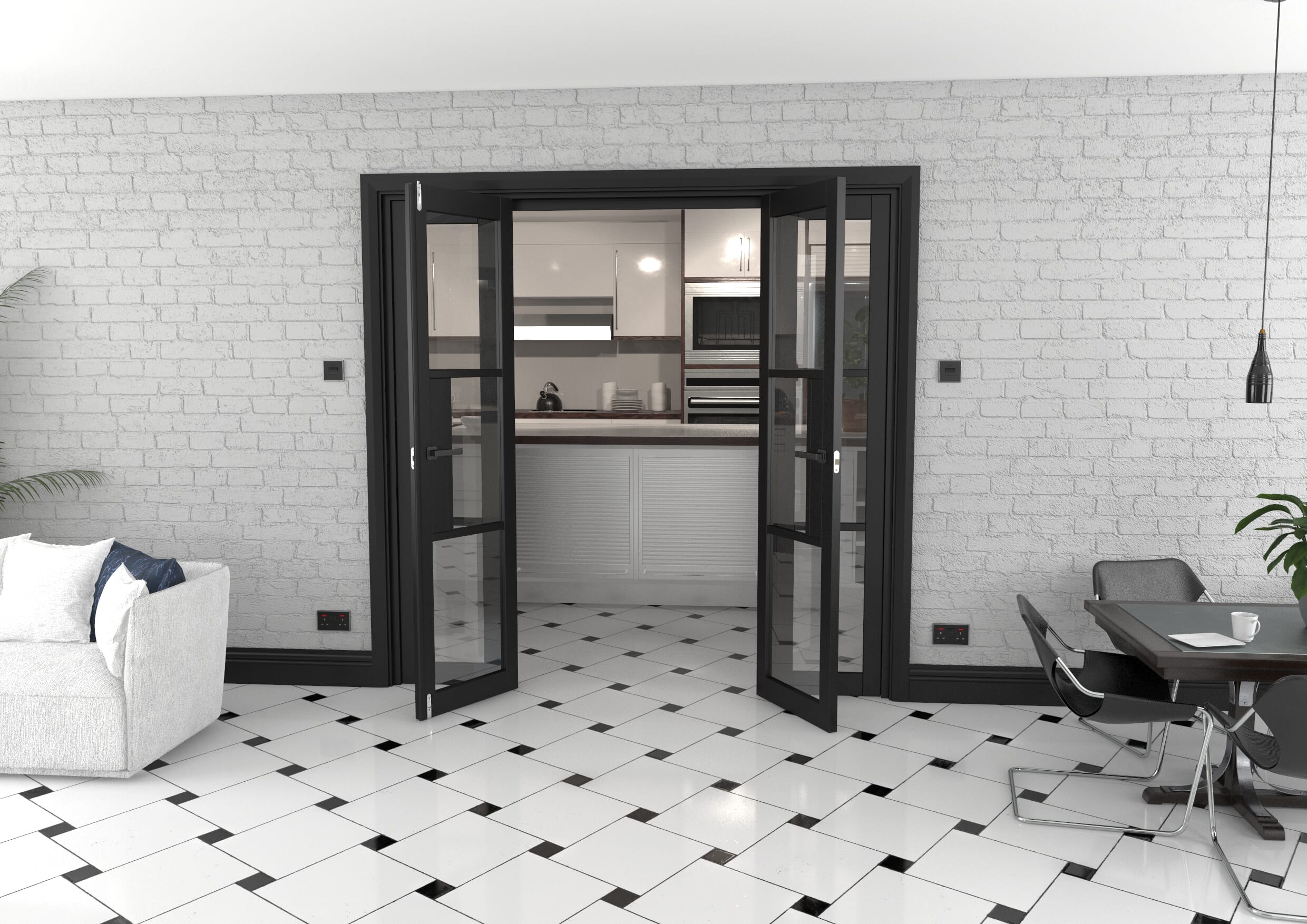 Heritage Black Glazed Prefinished French Door Set 1998mm(W) x 2021mm(H)