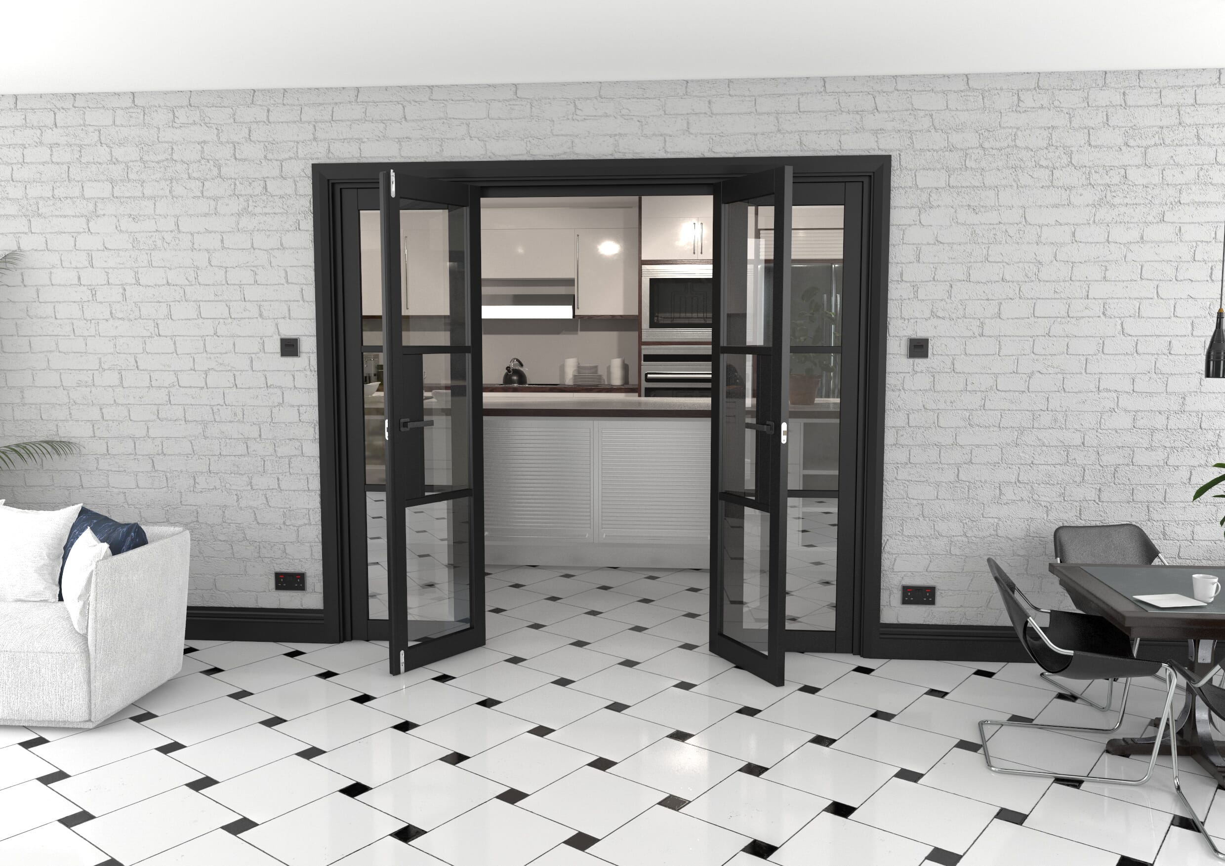 Heritage Black Glazed Prefinished French Door Set 2226mm(W) x 2021mm(H)