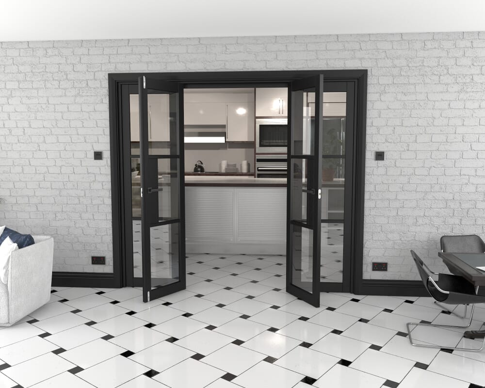 Heritage Black Glazed Prefinished French Door Set 2226mm(W) x 2021mm(H)