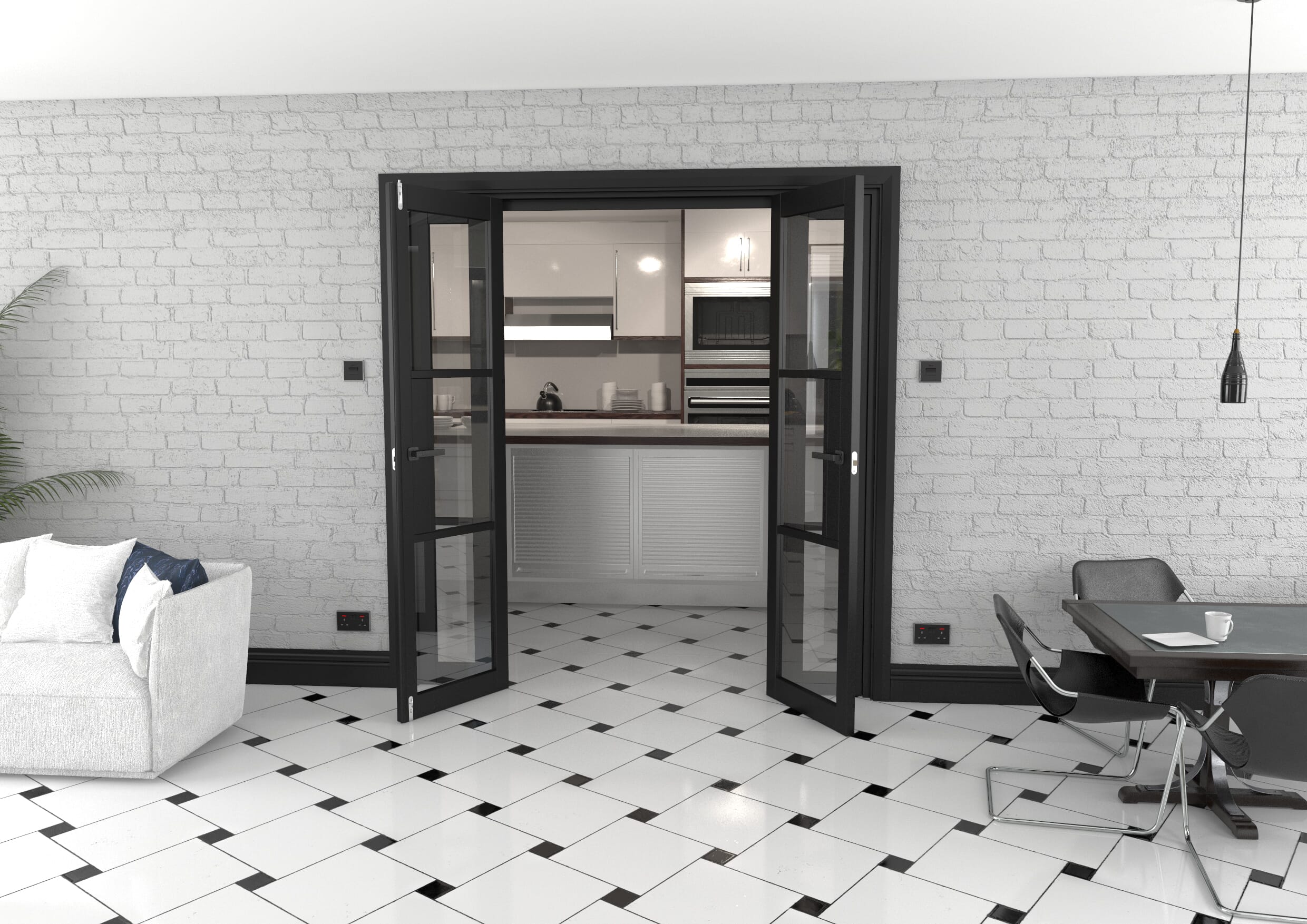 Heritage Black Glazed Prefinished French Door Set 1850mm(W) x 2021mm(H)