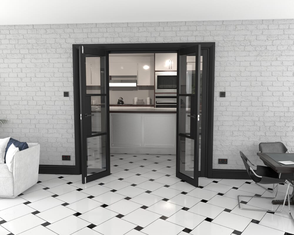 Heritage Black Glazed Prefinished French Door Set 2002mm(W) x 2021mm(H)