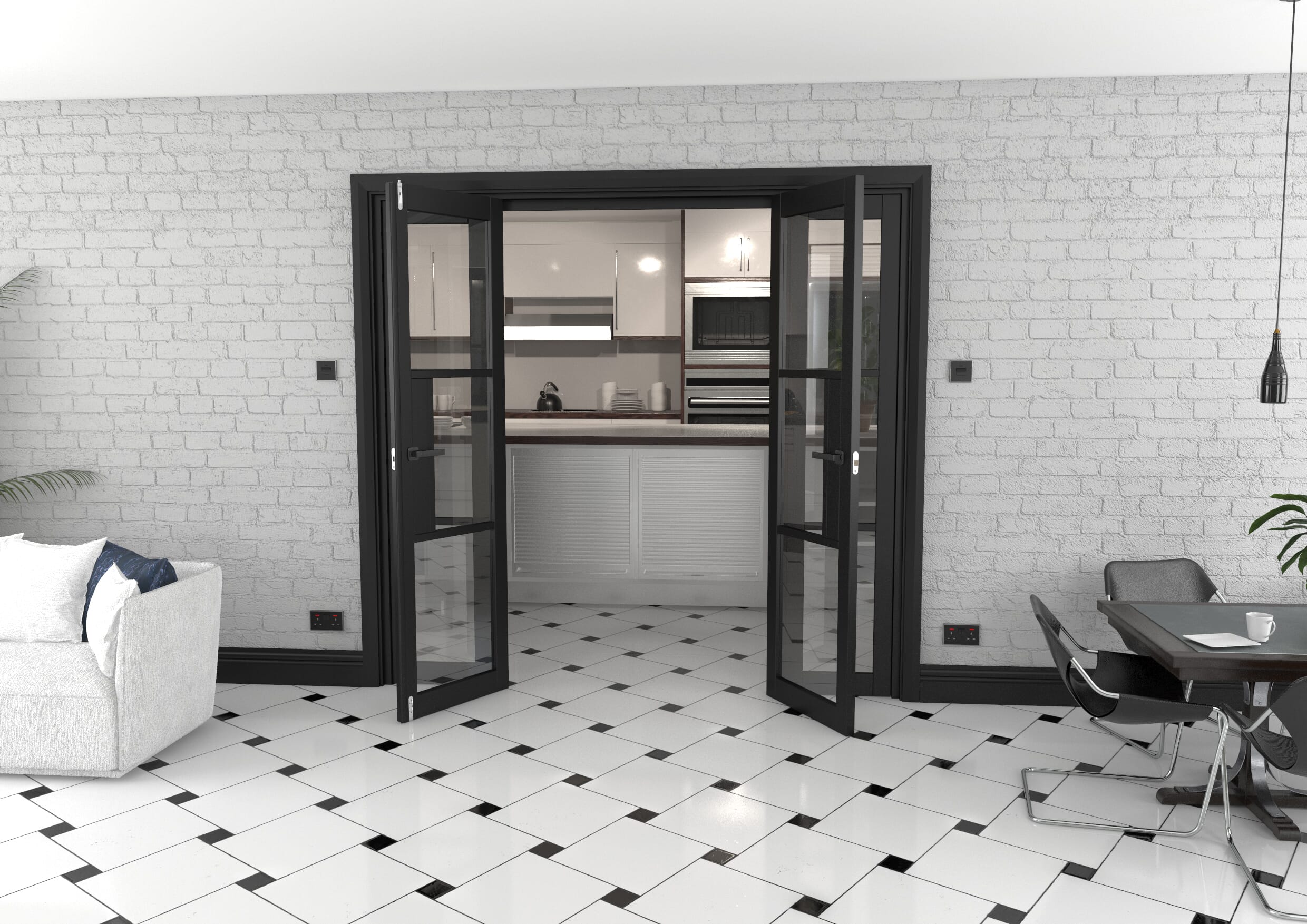 Heritage Black Glazed Prefinished French Door Set 2078mm(W) x 2021mm(H)