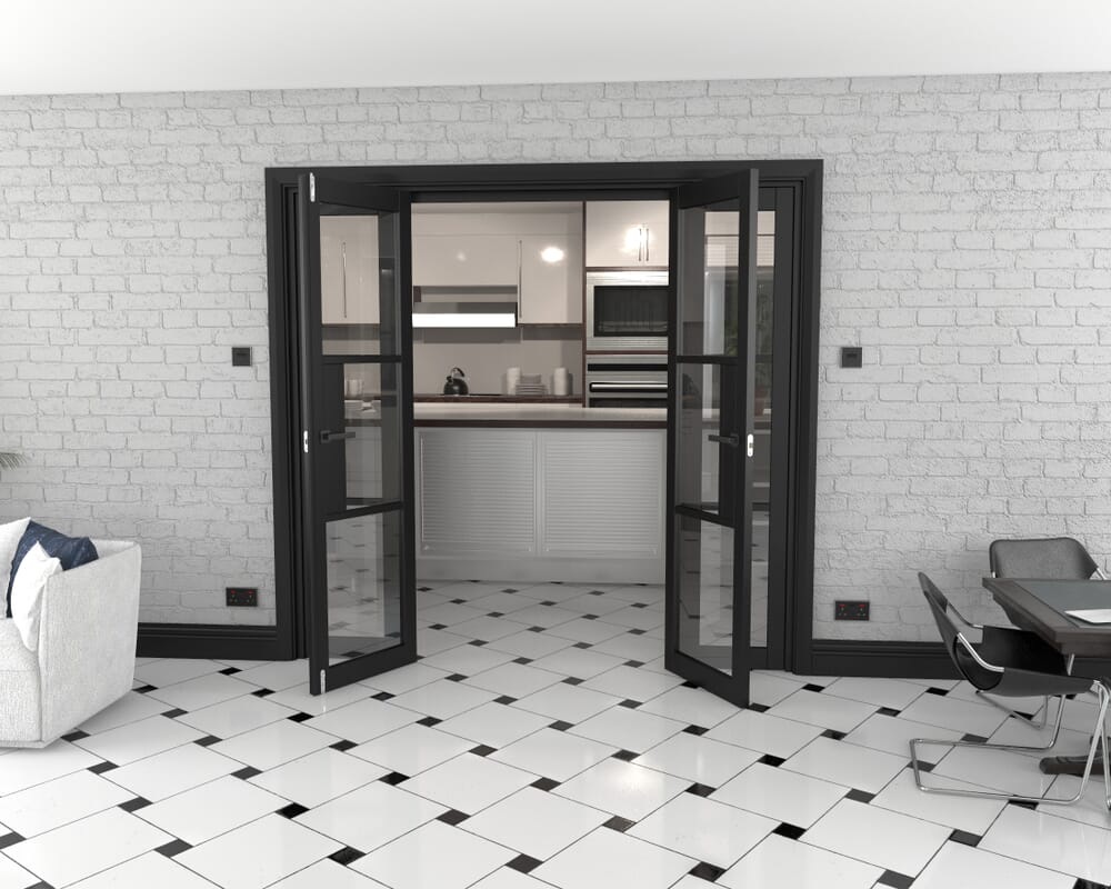 Heritage Black Glazed Prefinished French Door Set 2078mm(W) x 2021mm(H)