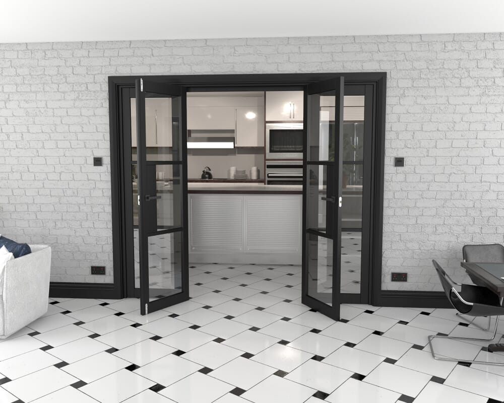 Heritage Black Glazed Prefinished French Door Set 2306mm(W) x 2021mm(H)
