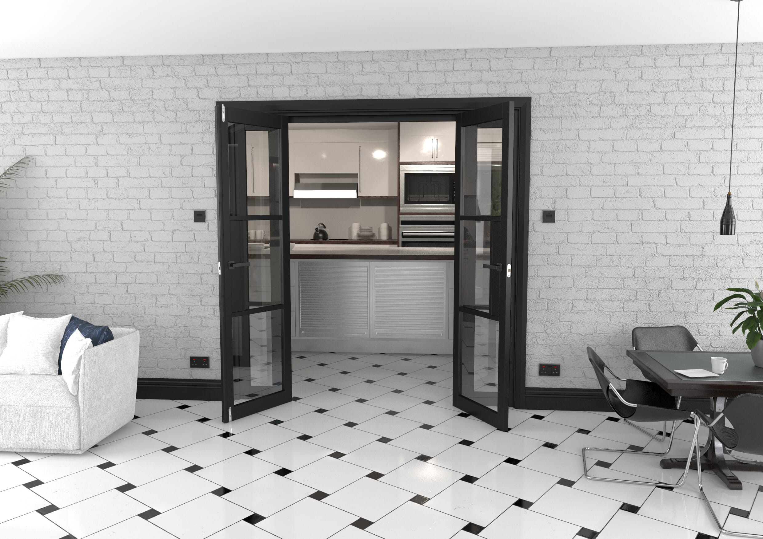Heritage Black Glazed Prefinished French Door Set 1924mm(W) x 2021mm(H)