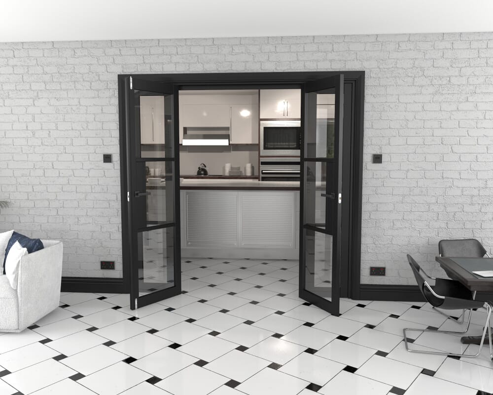 Heritage Black Glazed Prefinished French Door Set 2076mm(W) x 2021mm(H)