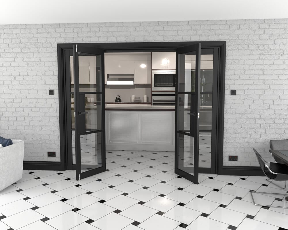 Heritage Black Glazed Prefinished French Door Set 2460mm(W) x 2021mm(H)