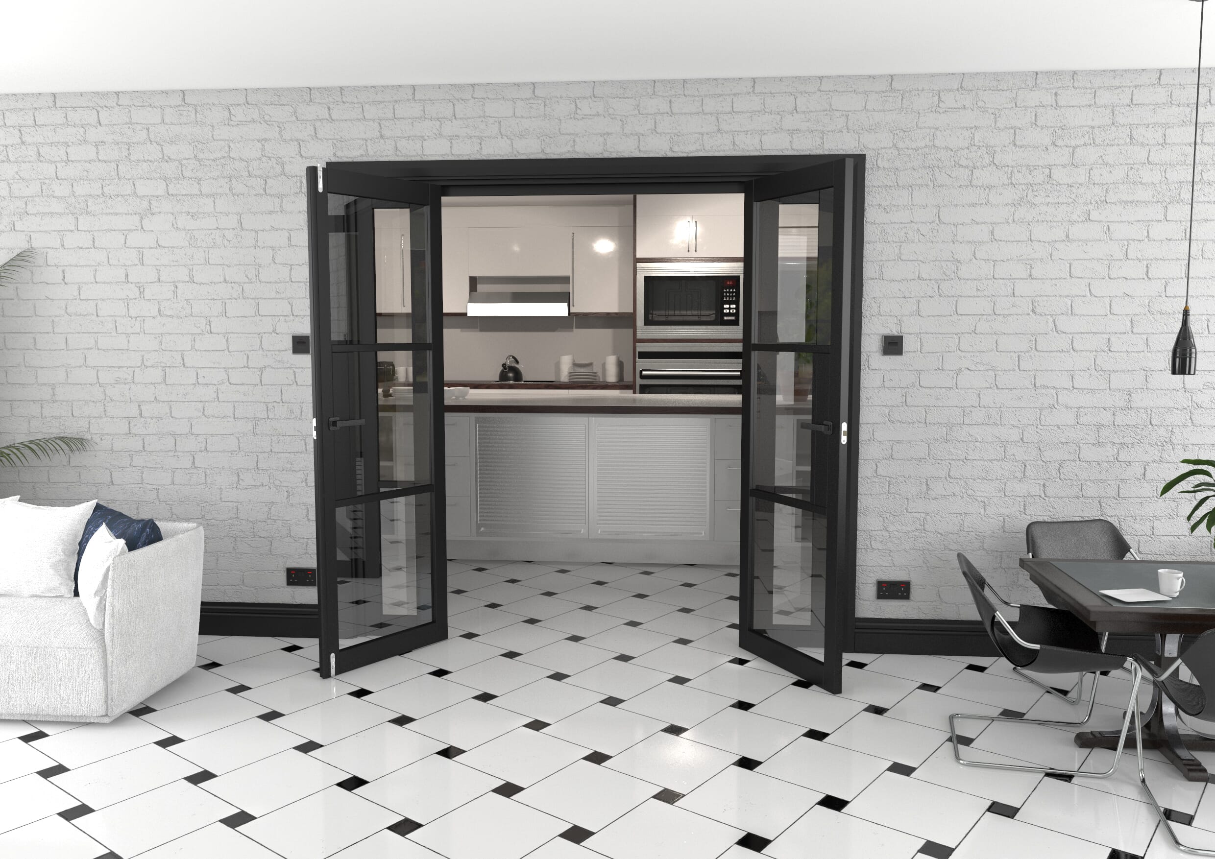 Heritage Black Glazed Prefinished French Door Set 2076mm(W) x 2021mm(H)