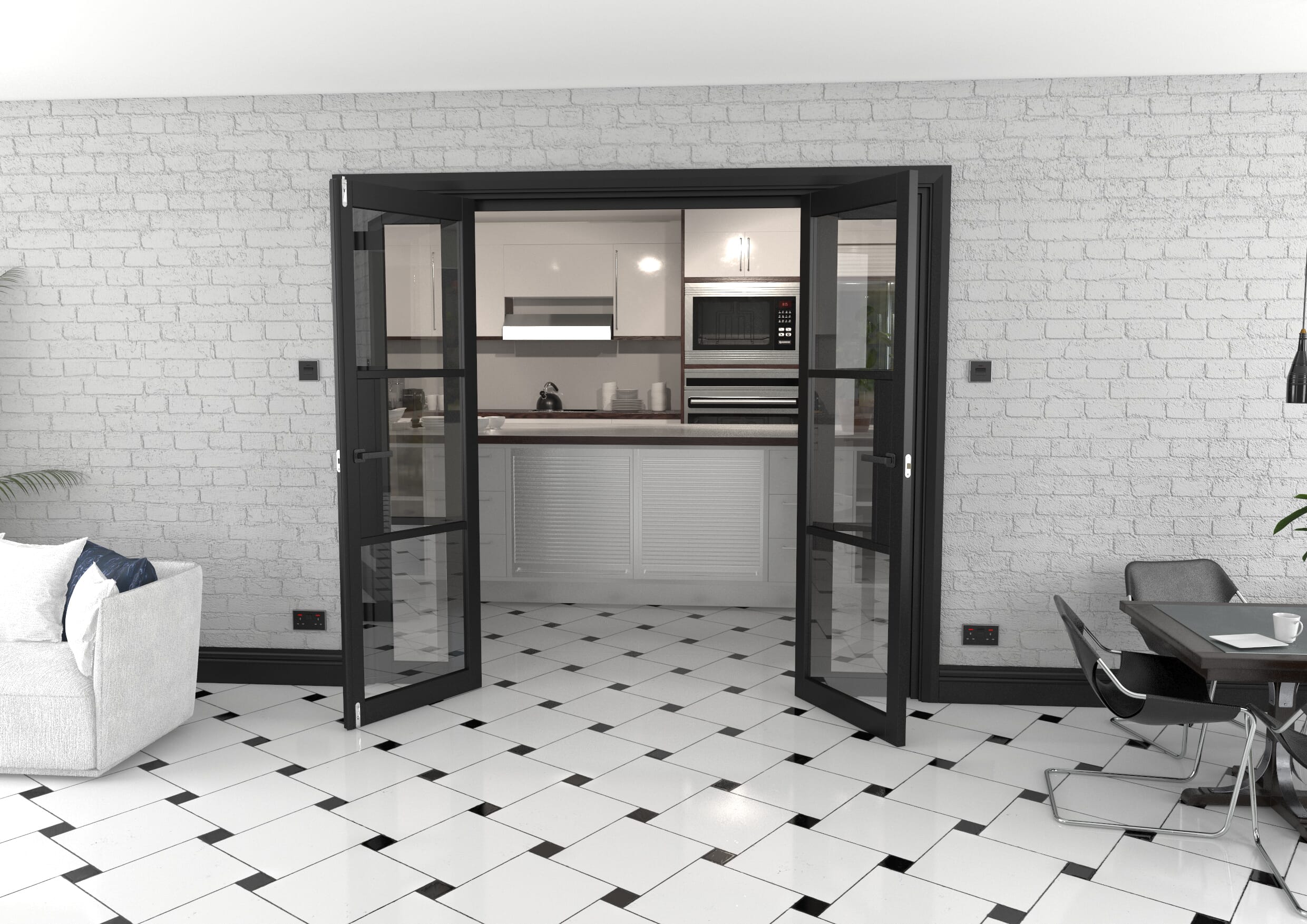 Heritage Black Glazed Prefinished French Door Set 2228mm(W) x 2021mm(H)