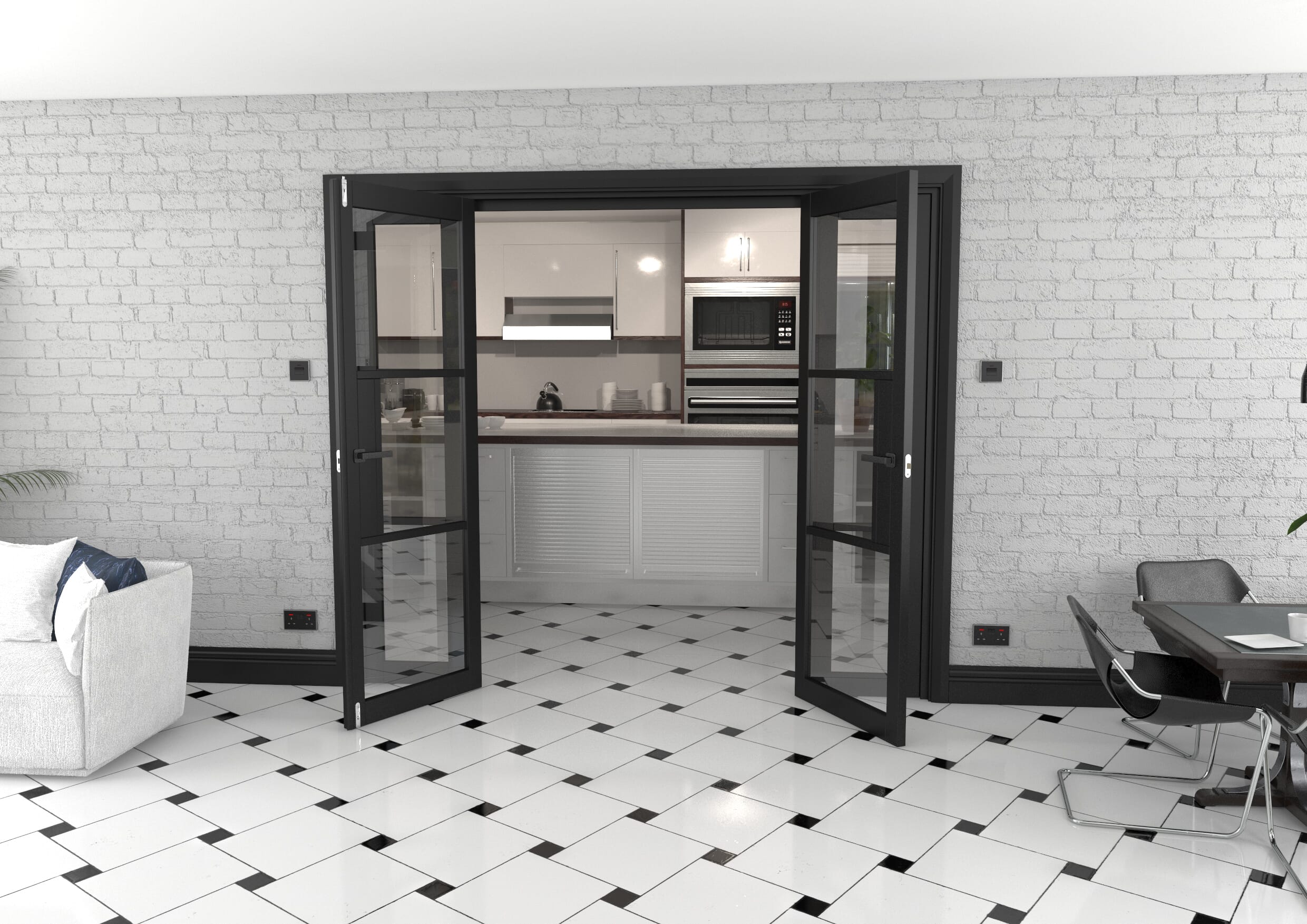 Heritage Black Glazed Prefinished French Door Set 2304mm(W) x 2021mm(H)