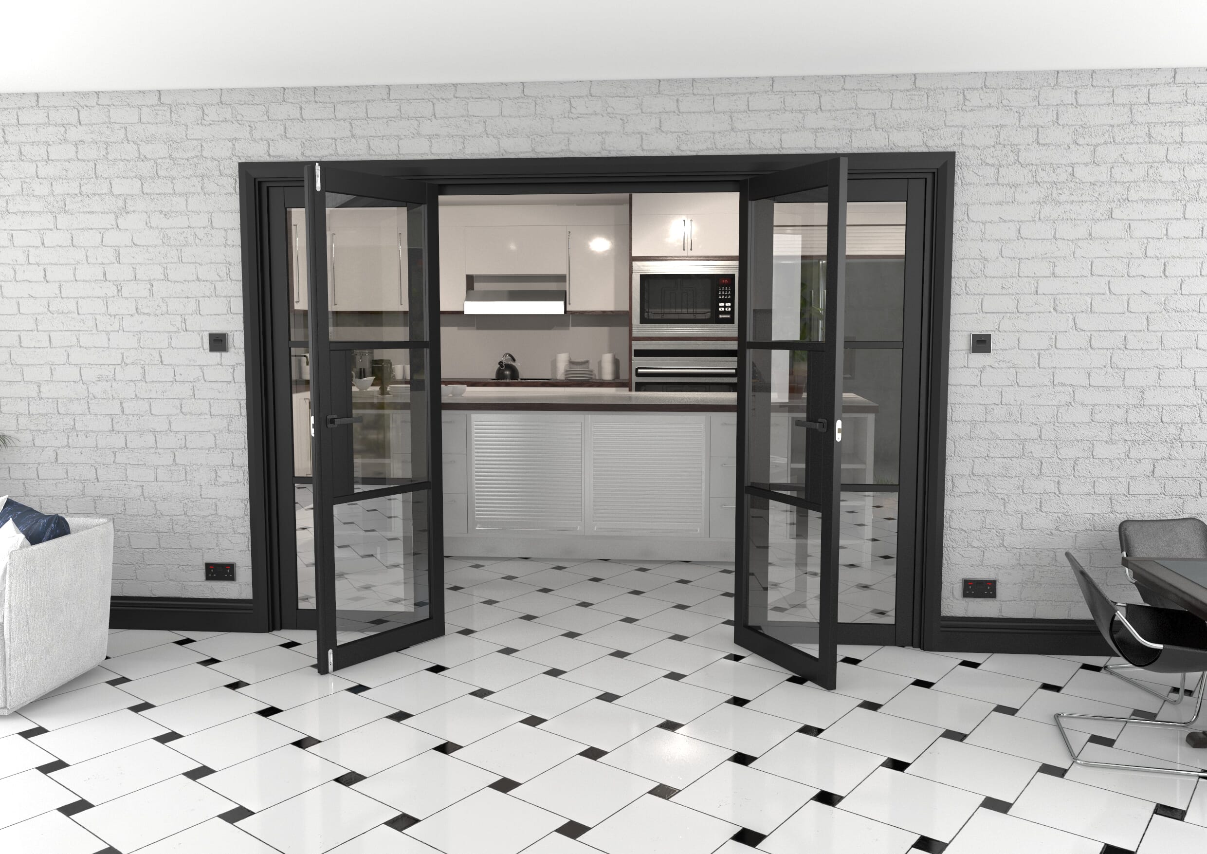 Heritage Black Glazed Prefinished French Door Set 2838mm(W) x 2021mm(H)