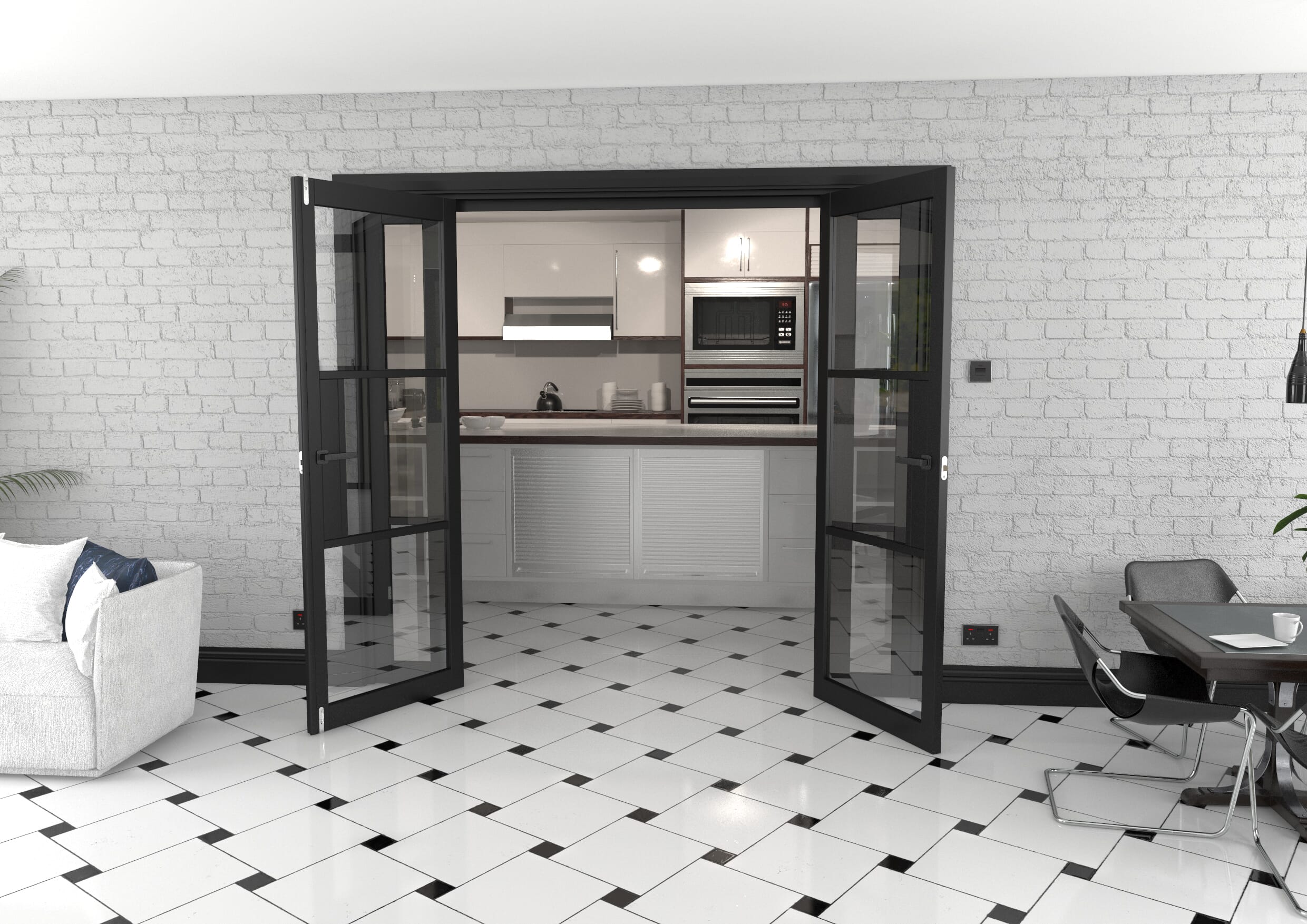 Heritage Black Glazed Prefinished French Door Set 2228mm(W) x 2021mm(H)
