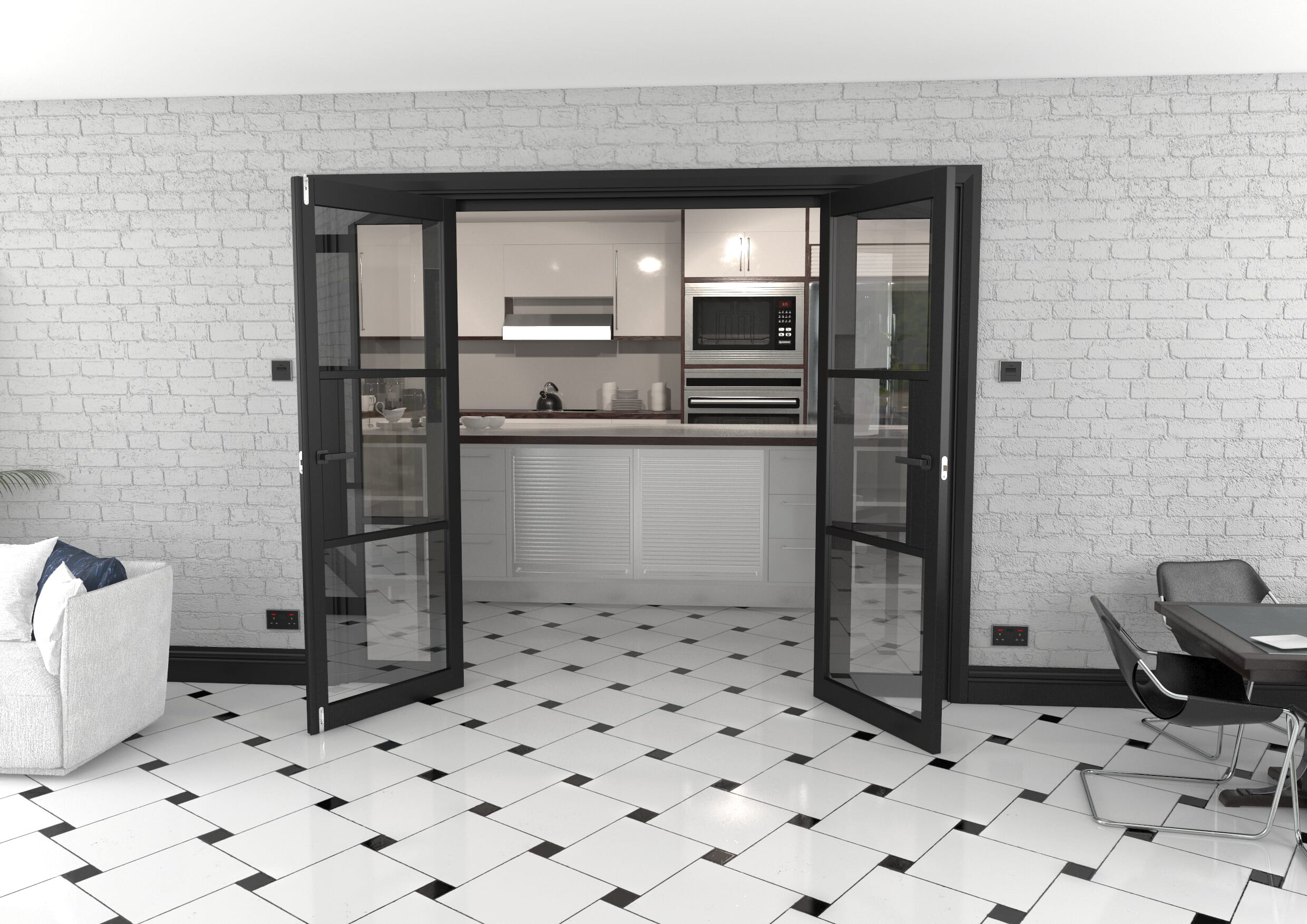 Heritage Black Glazed Prefinished French Door Set 2456mm(W) x 2021mm(H)
