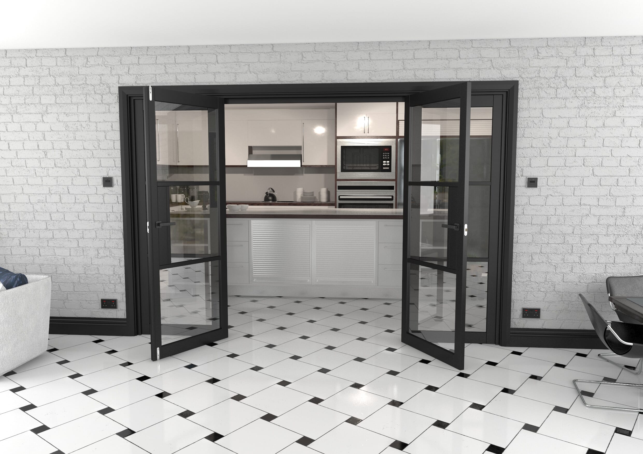 Heritage Black Glazed Prefinished French Door Set 2990mm(W) x 2021mm(H)