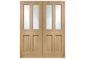 1168x1981x40mm (46") Malton Oak Pair - Clear Glazed  Door
