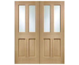 Malton Oak Rebated Pair - Clear Glazed  Internal Doors
