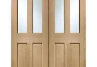 1168x1981x40mm (46") Malton Oak Pair - Clear Glazed  Door