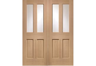 1524x1981x40mm (60") Malton Oak Pair - Clear Glazed  Door