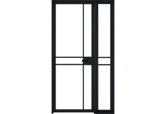 1412 x 2013 x 108mm Greenwich Black - Clear Glass with Sidelight Set