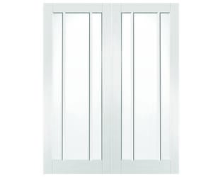 Worcester Pair White - Clear Glass