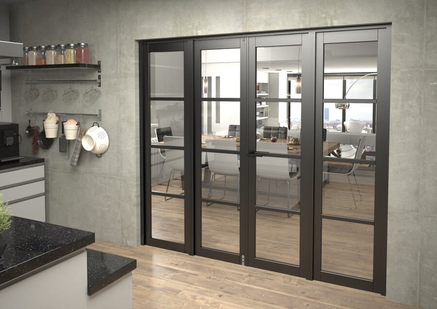 Black Kensington 4L Clear French Door Set
