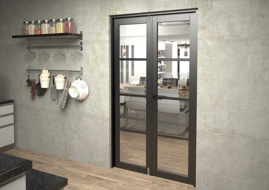 Black Kensington 4L Clear French Door Set