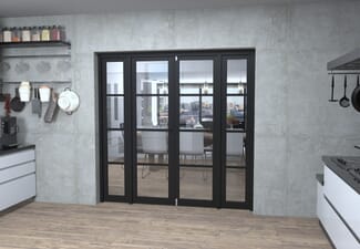 Black Kensington 4L Clear Glass Prefinished French Door Set 2002mm(W) x 2021mm(H)