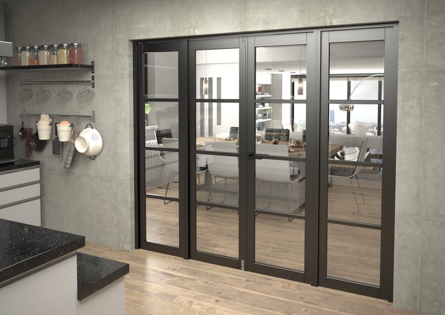 Black Kensington 4L Clear French Door Set