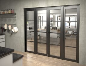 Black Kensington 4L Clear French Door Set 2306mm(W) x 2021mm(H)