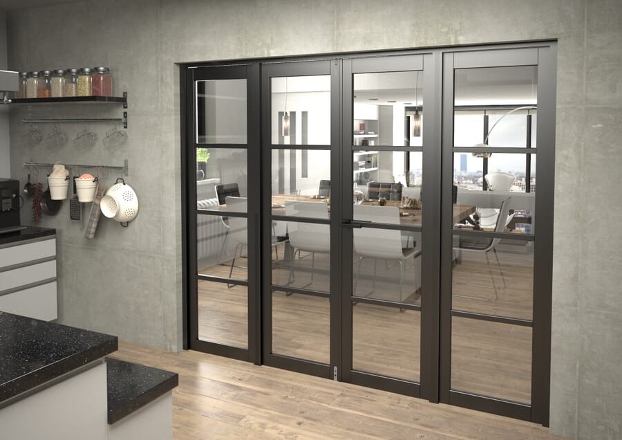 Black Kensington 4L Clear French Door Set