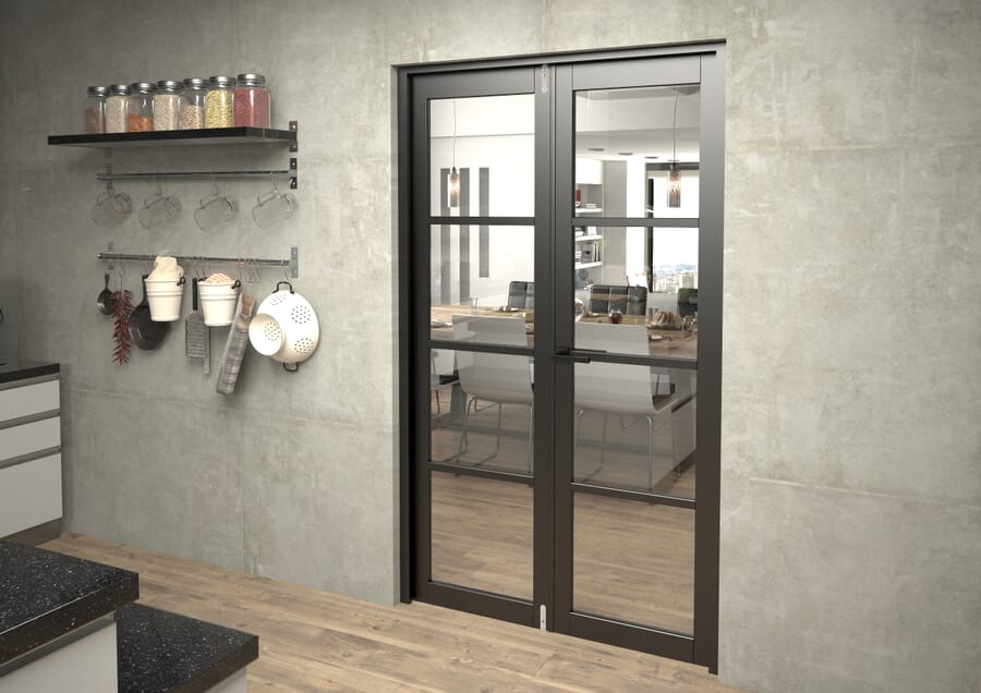 Black Kensington 4L Clear French Door Set